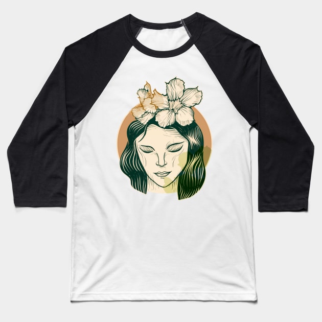 Beautiful woman face Baseball T-Shirt by romulofq